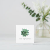 Desert Succulent QR code Interior Designer Quadratische Visitenkarte (Stehend Vorderseite)