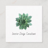 Desert Succulent QR code Interior Designer  Quadratische Visitenkarte (Vorderseite)