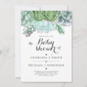 Desert Succulents Cacti Watercolor BABY SHOWER Einladung (Vorderseite)