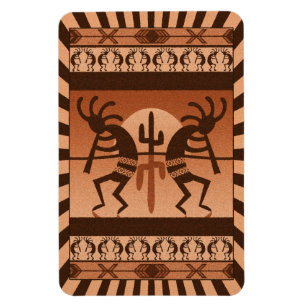 Desert Sun Cactus Kokopelli Südwest Magnet
