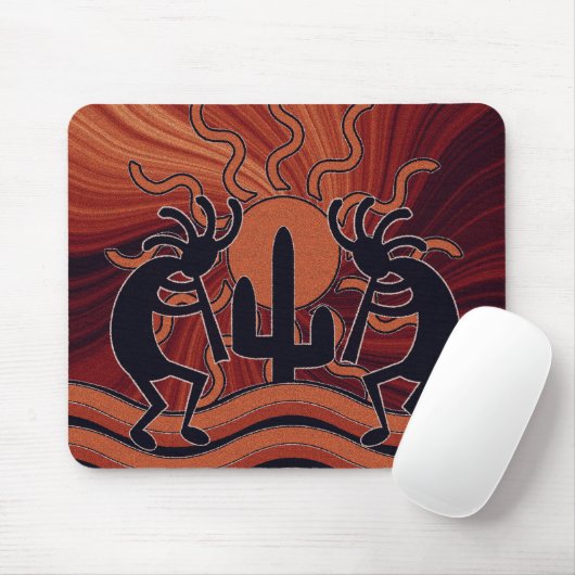 Desert Sun Cactus Kokopelli Südwest Mousepad (Mit Mouse)