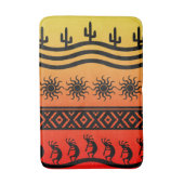 Desert Sun Cactus Southwest Design Kokopelli Badematte (Vorderseite Vertikal)