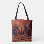 Desert Sun Cactus Southwest Design Kokopelli Tasche (Rückseite)