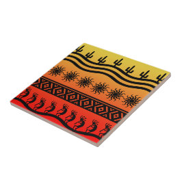 Desert Sun Cactus Southwest Kokopelli Keramik Tile Fliese