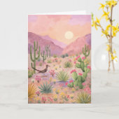 Desert Sunrise Painted Landscape Greeting Card Karte (Gelbe Blume)