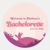 Desert Sunset Bachelorette Runder Aufkleber (Vorderseite)