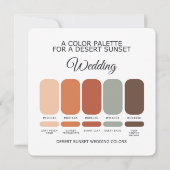 Desert Sunset Boho Wedding Color Palette Card Einladung (Rückseite)