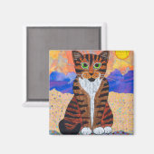 Desert Tabby Magnet (Vorderseite/Rückseite)