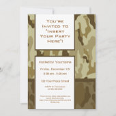 Desert Tan Military Camouflage Party Einladung (Vorderseite)