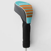 Desert Teal Across Striping with Name Golf Headcover (angewinkelt)