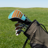 Desert Teal Across Striping with Name Golf Headcover (In SItu)
