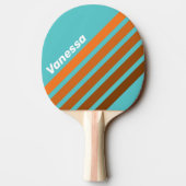 Desert Teal Angled Striping with Name Tischtennis Schläger (Rückseite)