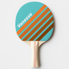 Desert Teal Angled Striping with Name Tischtennis Schläger
