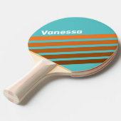 Desert Teal Angled Striping with Name Tischtennis Schläger (Vorderseite)