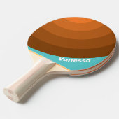 Desert Teal Circle Stripe with Name Tischtennis Schläger (Vorderseite)