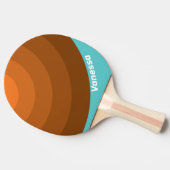 Desert Teal Circle Stripe with Name Tischtennis Schläger (Seitenansicht)