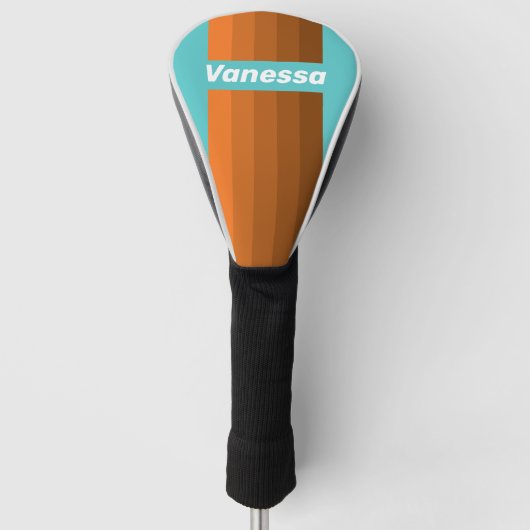 Desert Teal Pin Stripes with Name Golf Headcover (Vorderseite)