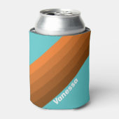 Desert Teal Stripes with Name Dosenkühler (Kanne Vorderseite)