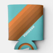 Desert Teal Stripes with Name Dosenkühler (Rückseite)