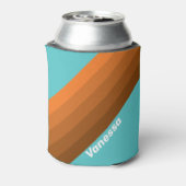 Desert Teal Stripes with Name Dosenkühler (Kanne Rückseite)