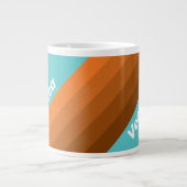 Desert Teal Stripes with Name Jumbo-Tasse (Vorderseite)