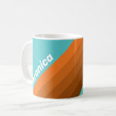 Desert Teal Stripes with Name Kaffeetasse (Vorderseite Links)