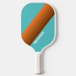Desert Teal Stripes with Name Pickleball Schläger