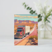 Desert Trucking - Painterly Vehicle Art Postkarte (Stehend Vorderseite)