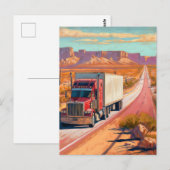 Desert Trucking - Painterly Vehicle Art Postkarte (Vorne/Hinten)