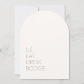 Desert Vibes Eat Drink Boogie Ivory Arch ID1019 Einladung (Rückseite)