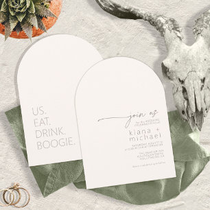 Desert Vibes Eat Drink Boogie Ivory Arch ID1019 Einladung