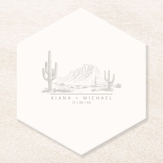 Desert Vibes Wedding Danke Landscape ID1019 Untersetzer (Vorderseite)