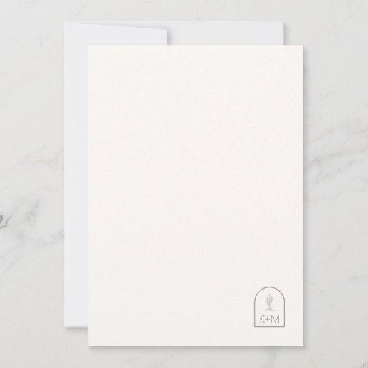 Desert Vibes Wedding Ivory Vertical ID1019 Save The Date (Rückseite)