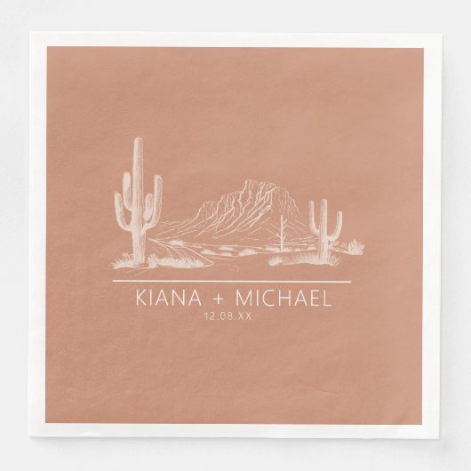 Desert Vibes Wedding Landscape Terra Cotta ID1019 Serviette (Vorderseite)