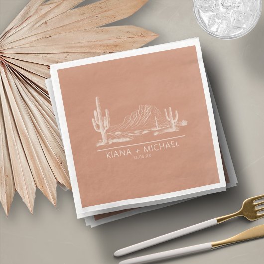 Desert Vibes Wedding Landscape Terra Cotta ID1019 Serviette