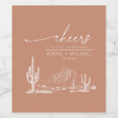 Desert Vibes Wedding Landscape Terra Cotta ID1019 Weinetikett (Einzelnes Label)