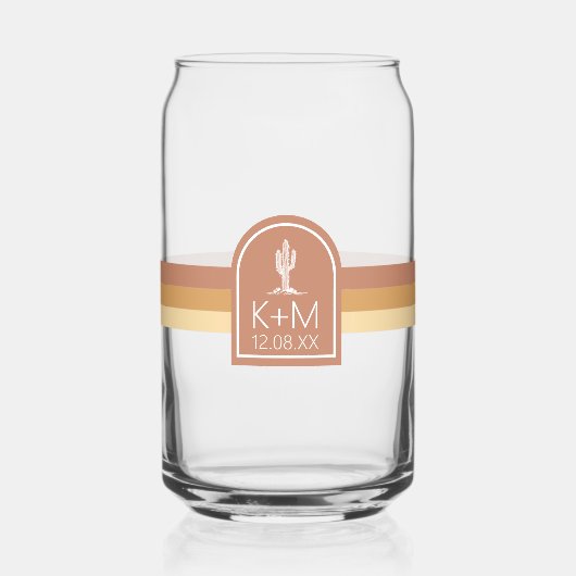 Desert Vibes Wedding Stripe Terra Cotta ID1019 Dosenglas (Vorderseite)