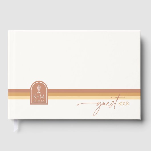 Desert Vibes Wedding Stripe Terra Cotta ID1019 Gästebuch (Vorderseite)