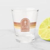 Desert Vibes Wedding Stripe Terra Cotta ID1019 Schnapsglas (Vorderseite)