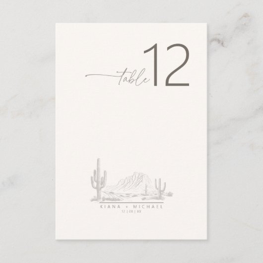 Desert Vibes Wedding Tischnummer ID1019 (Vorderseite)
