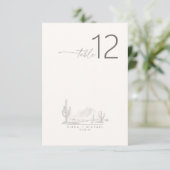 Desert Vibes Wedding Tischnummer ID1019 (Stehend Vorderseite)