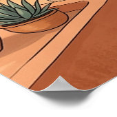 Desert Village Sunset Art - Boho Colorful Houses Poster (Ecke)