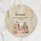 Desert Western Baby Boy Cowboy Geschenkanhänger (Rückseite)