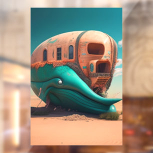 Desert whale house fensteraufkleber