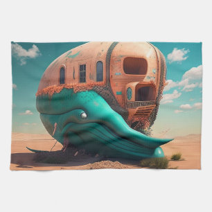 Desert Whale House Geschirrtuch