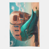 Desert Whale House Geschirrtuch (Vertikal)