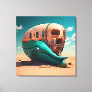 Desert whale house leinwanddruck