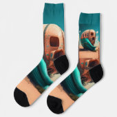 Desert whale house socken (Linkes Detail)