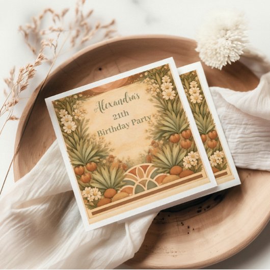 Desert Wildflower Garden Birthday Serviette