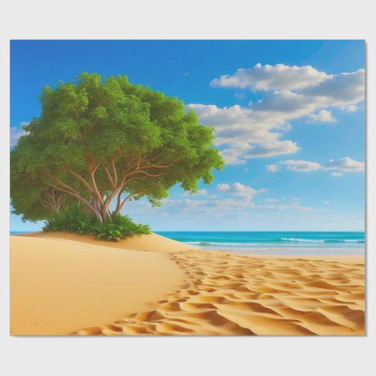 Deserted Tropical Island Sandy Beach Geschenkpapier (Flach)